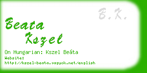beata kszel business card